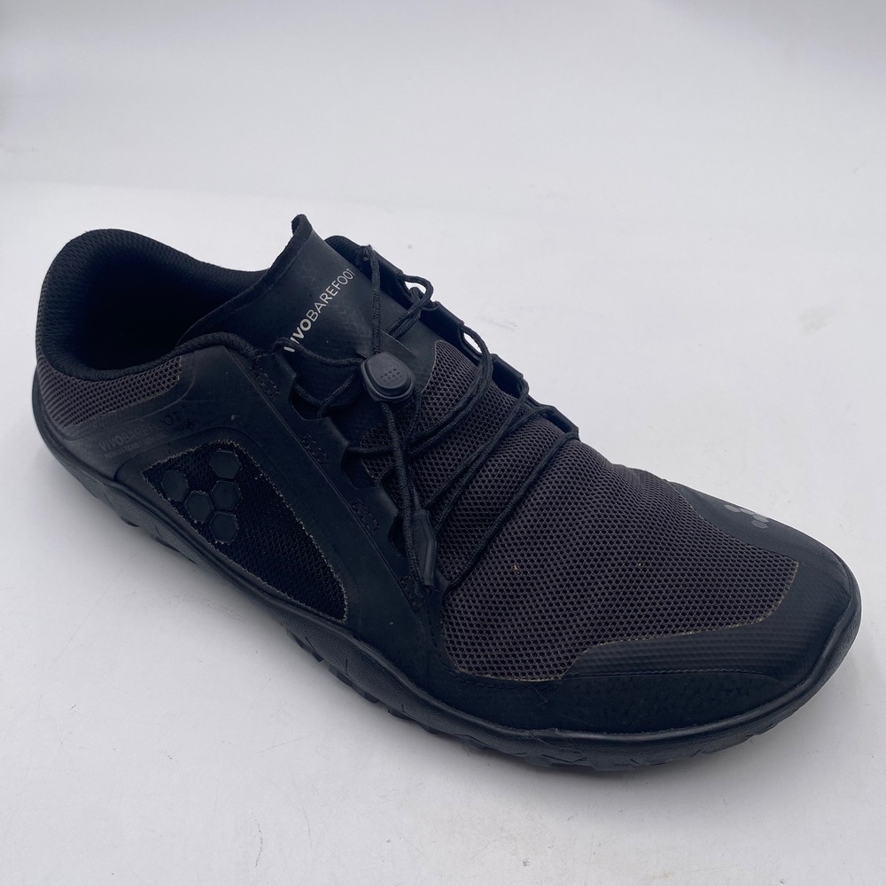 Vivobarefoot Primus Trail FG Mens 10 Black Minimalist Trail Runner Shoes 309097